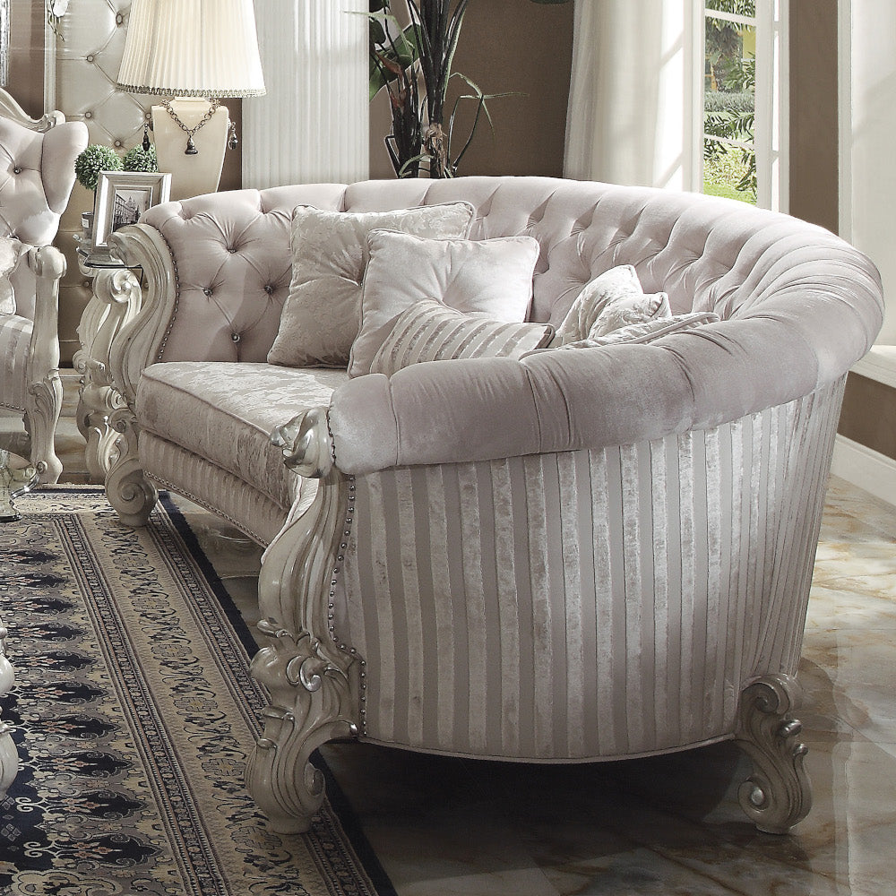 ACME Versailles Sofa with 5 Pillows – angle view – Lusso Furniture Miami
