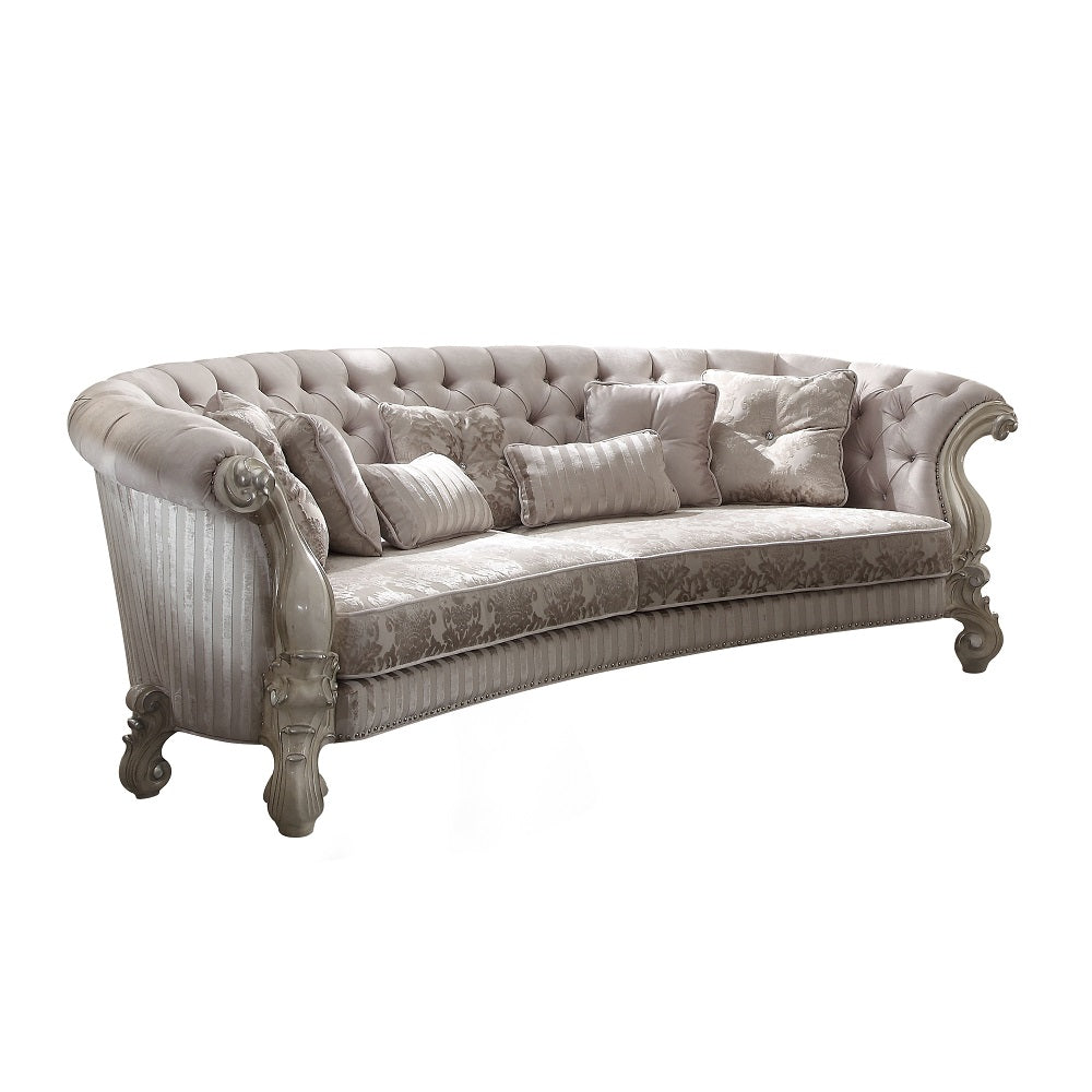 ACME Versailles Sofa with 5 Pillows – side view – Lusso Furniture Miami