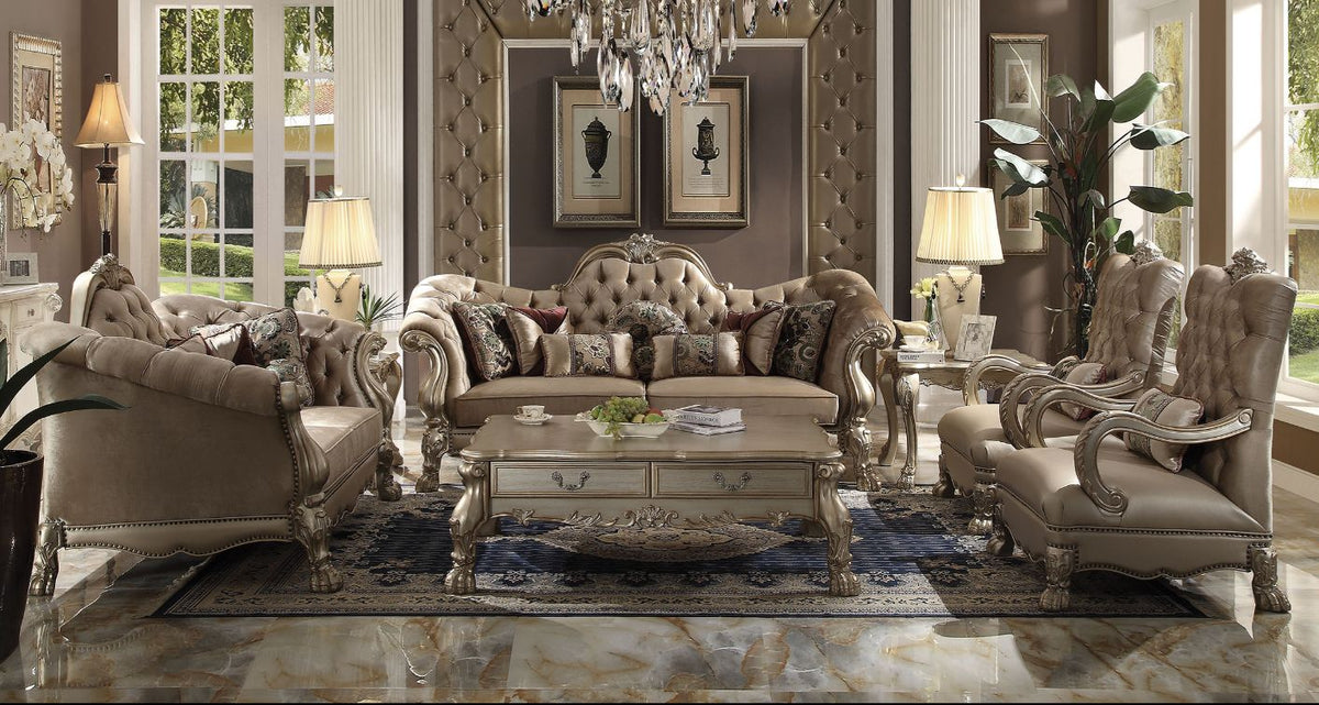 ACME Dresden Sofa with 7 Pillows – front view – Lusso Furniture Miami