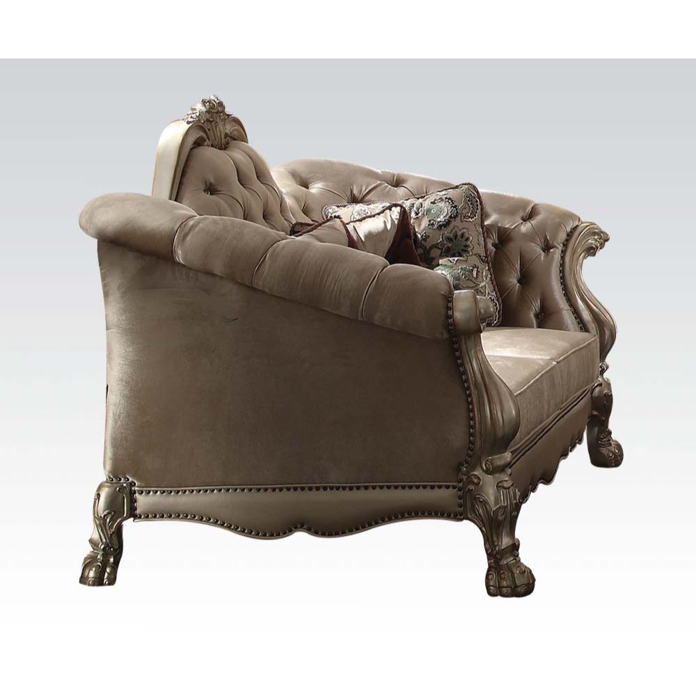 ACME Dresden Loveseat with 5 Pillows – front view – Lusso Furniture Miami
