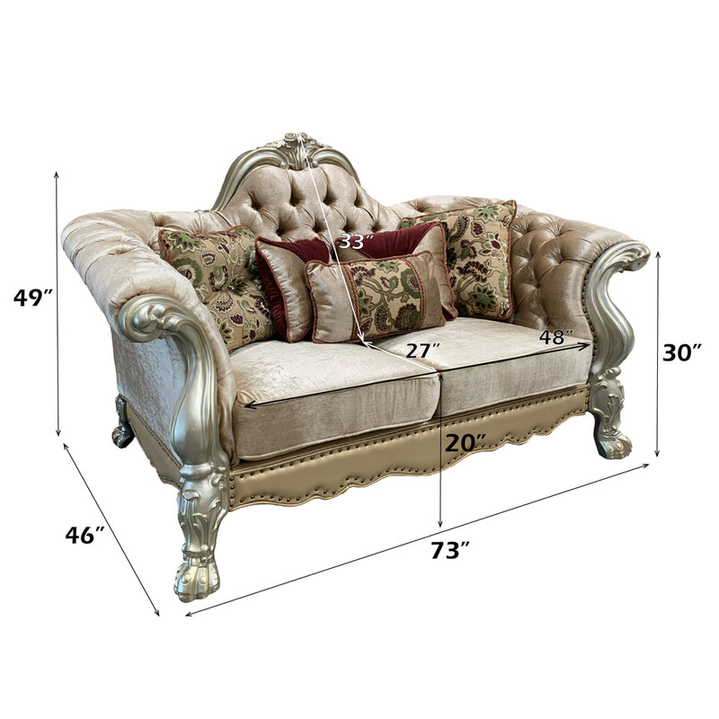 ACME Dresden Loveseat with 5 Pillows-zoom-