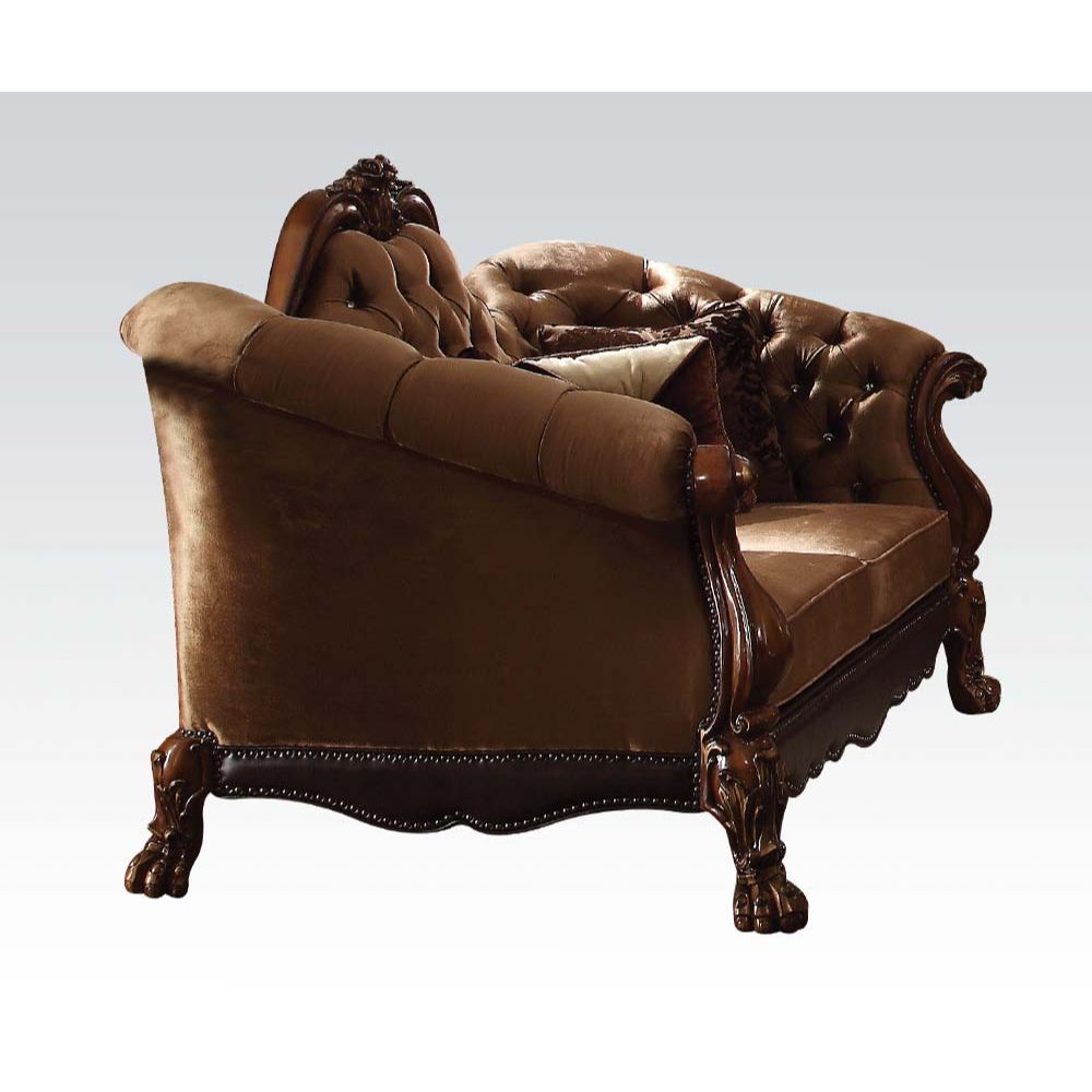 ACME Dresden Loveseat with 5 Pillows – side view – Lusso Furniture Miami