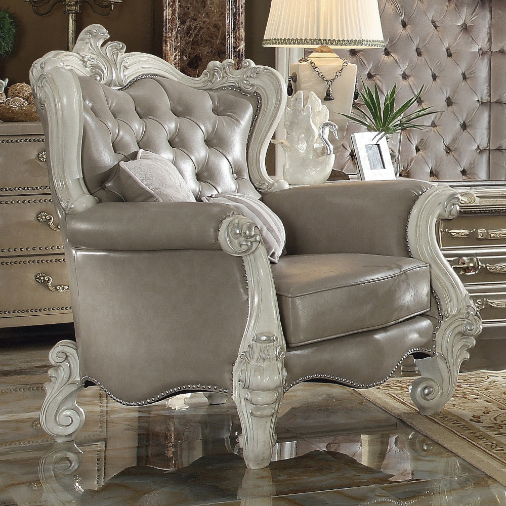ACME Versailles Accent Chair with 2 Pillows – alternate view – Lusso Furniture Miami