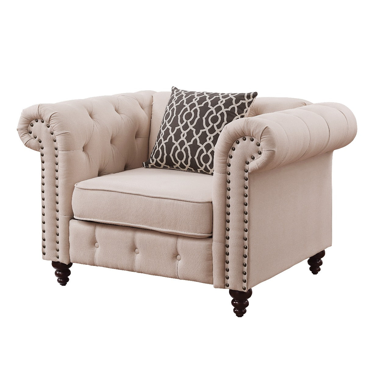 ACME Aurelia Accent Chair – front view – Lusso Furniture Miami