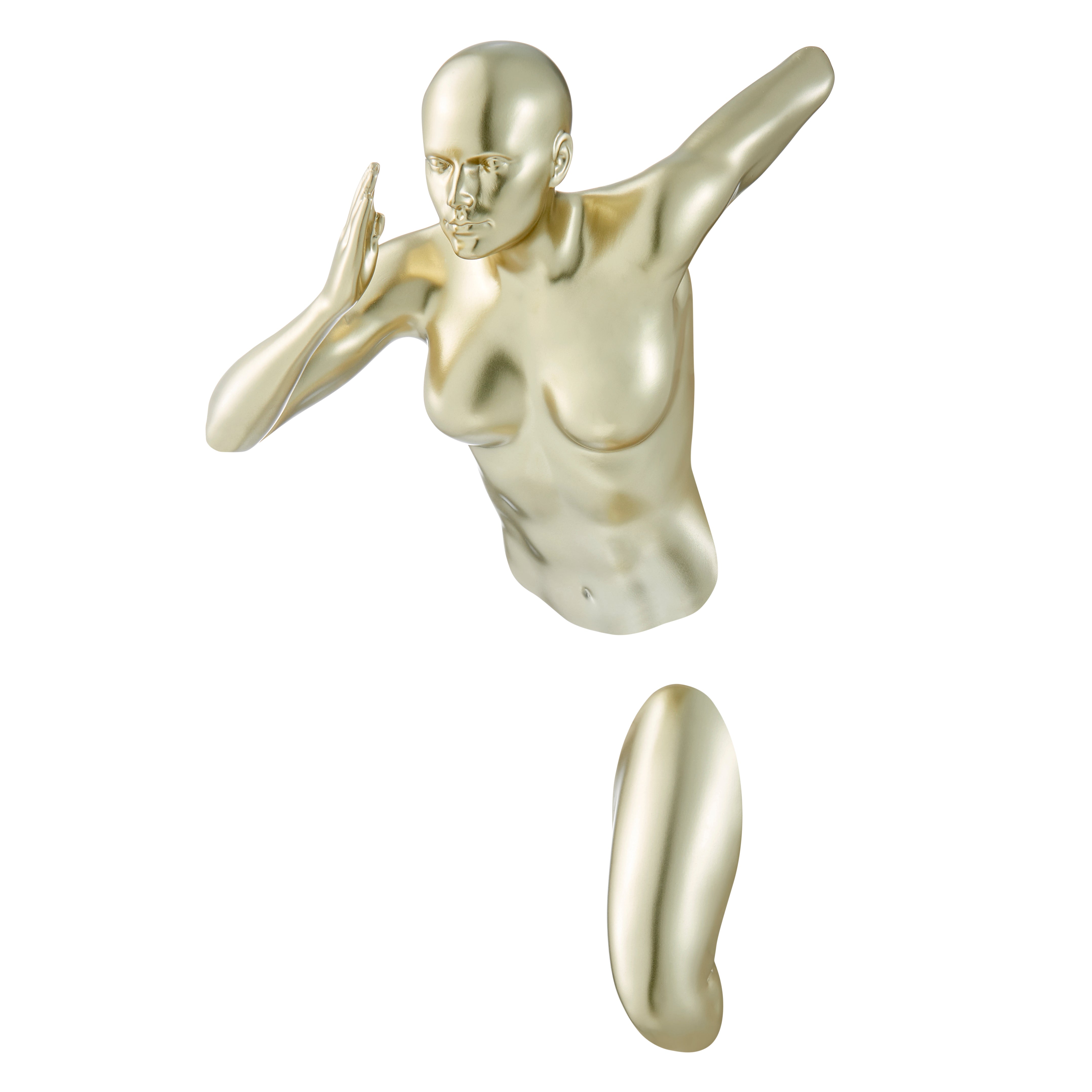 Gold Wall Runner 13 Woman Sculpture