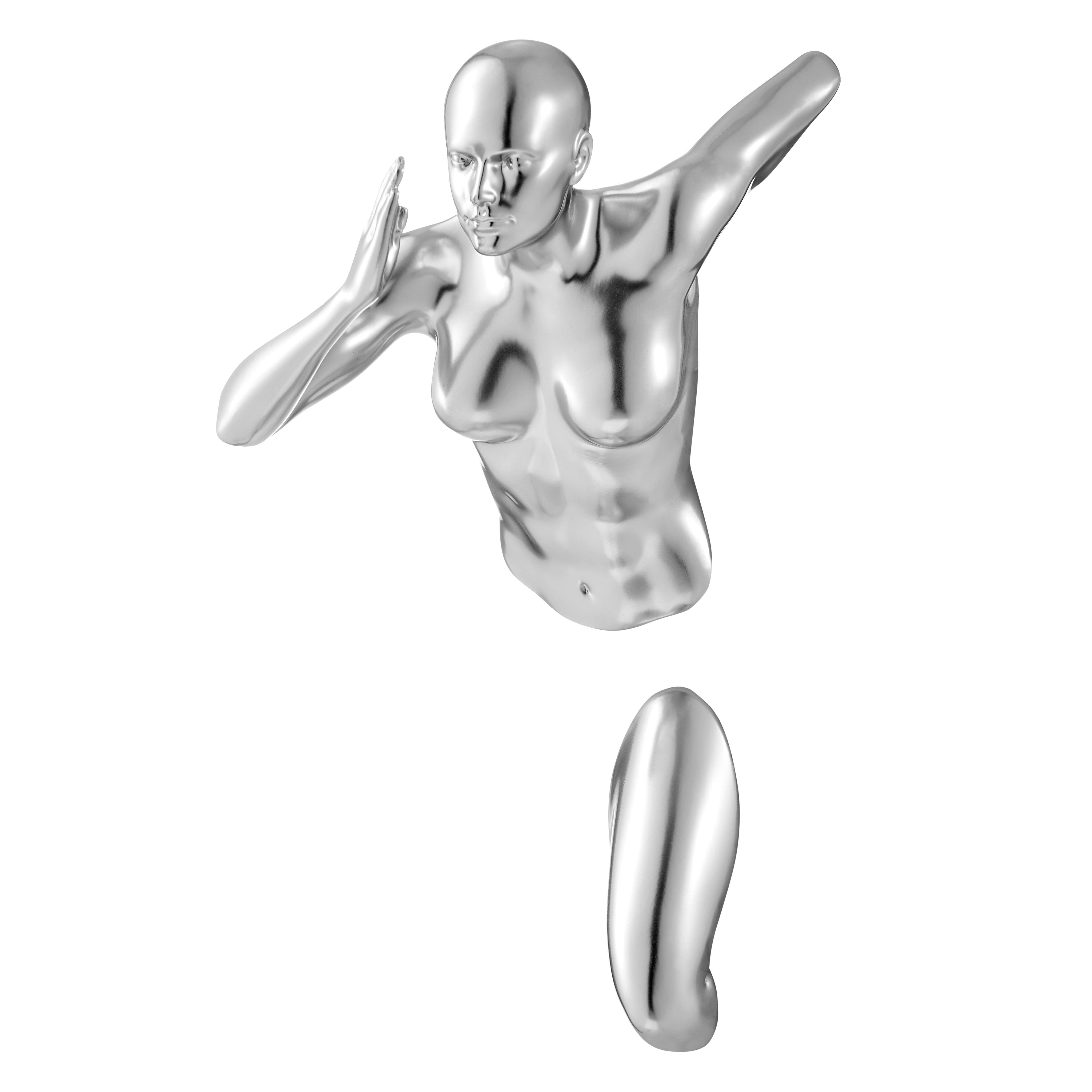 Chrome Wall Runner 13 Woman Sculpture-zoom-1