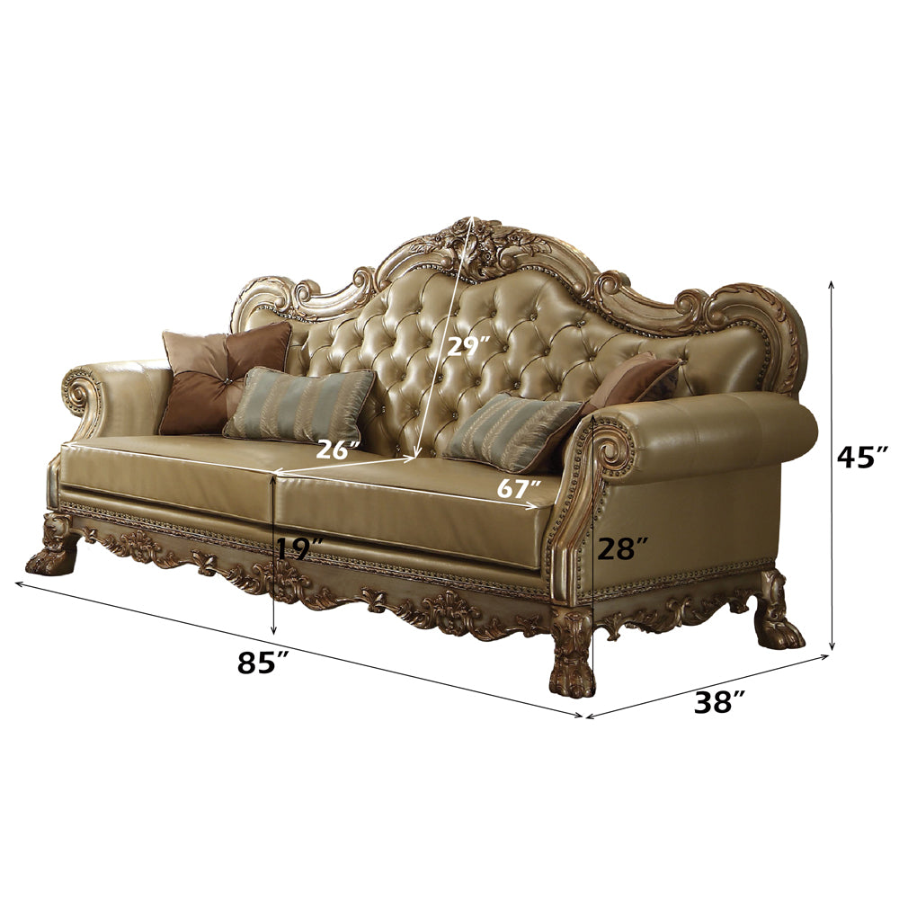 ACME Dresden Sofa with 4 Pillows – back view – Lusso Furniture Miami