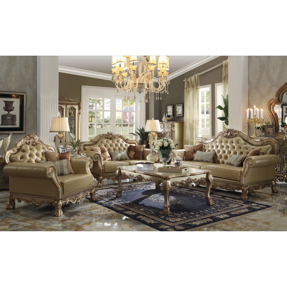 ACME Dresden Sofa with 4 Pillows – angle view – Lusso Furniture Miami