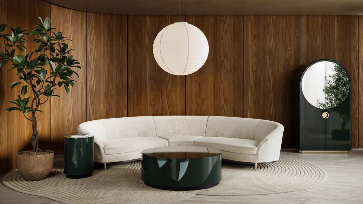 Caracole Cocktail Couture Round End Table – angle view – Lusso Furniture Miami