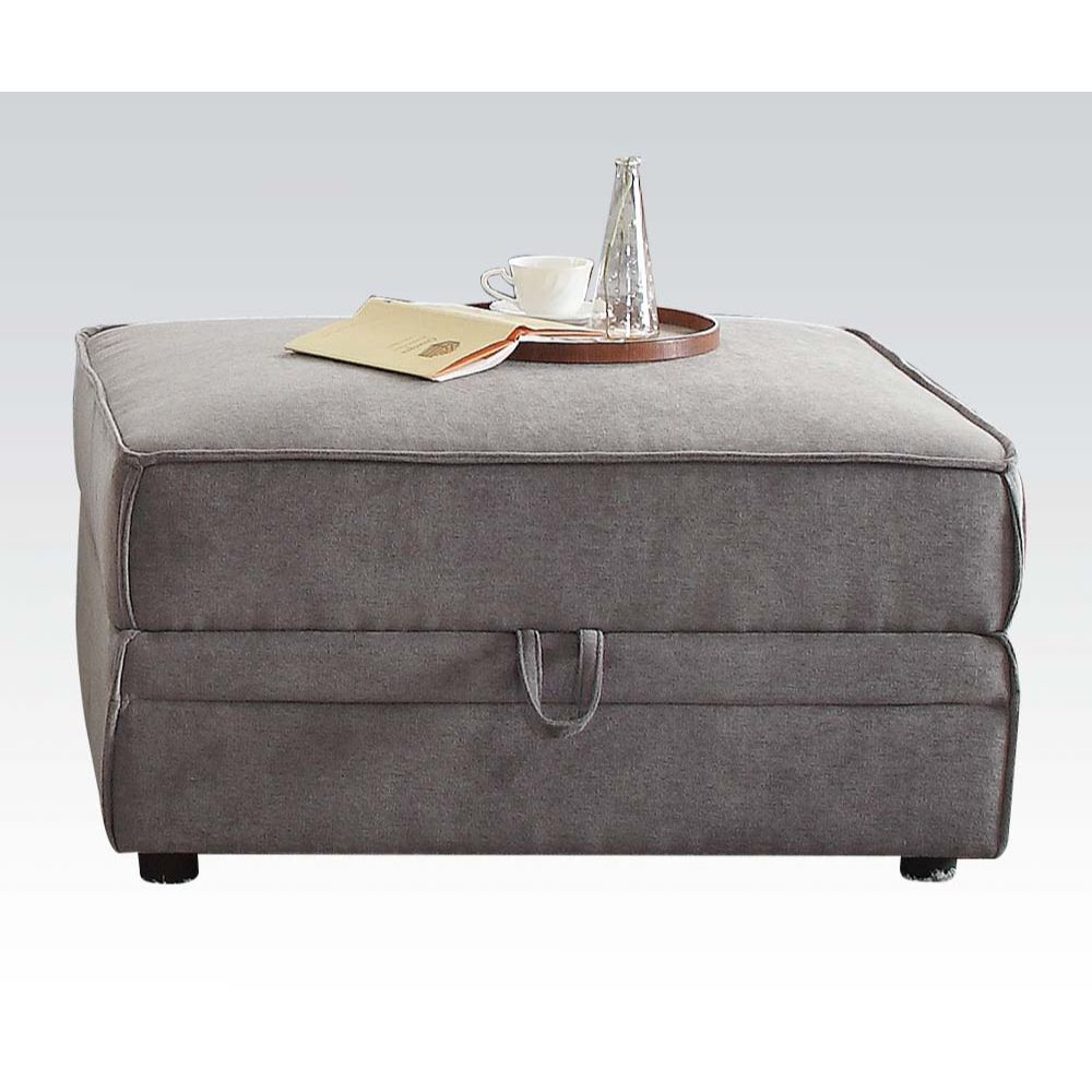 ACME Bois Storage Ottoman – front view – Lusso Furniture Miami