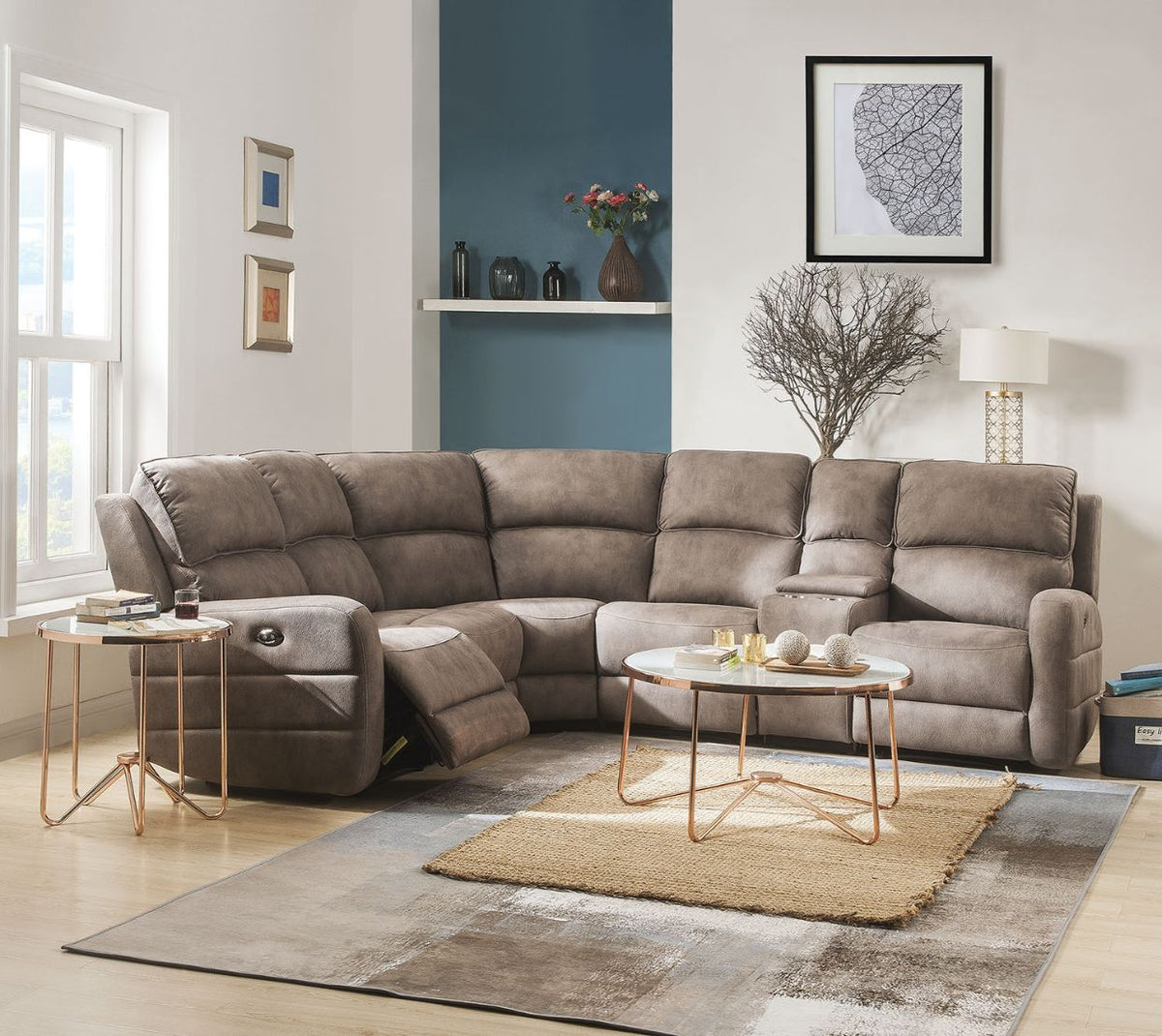 ACME Olwen Power Motion Sectional – front view – Lusso Furniture Miami