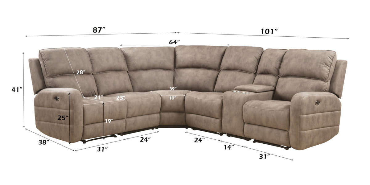 ACME Olwen Power Motion Sectional – angle view – Lusso Furniture Miami