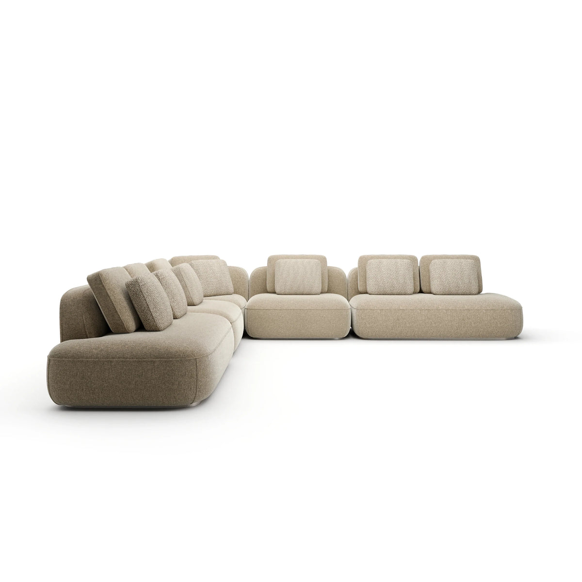 Caracole Sasso Oatmeal XL Sectional – front view – Lusso Furniture Miami