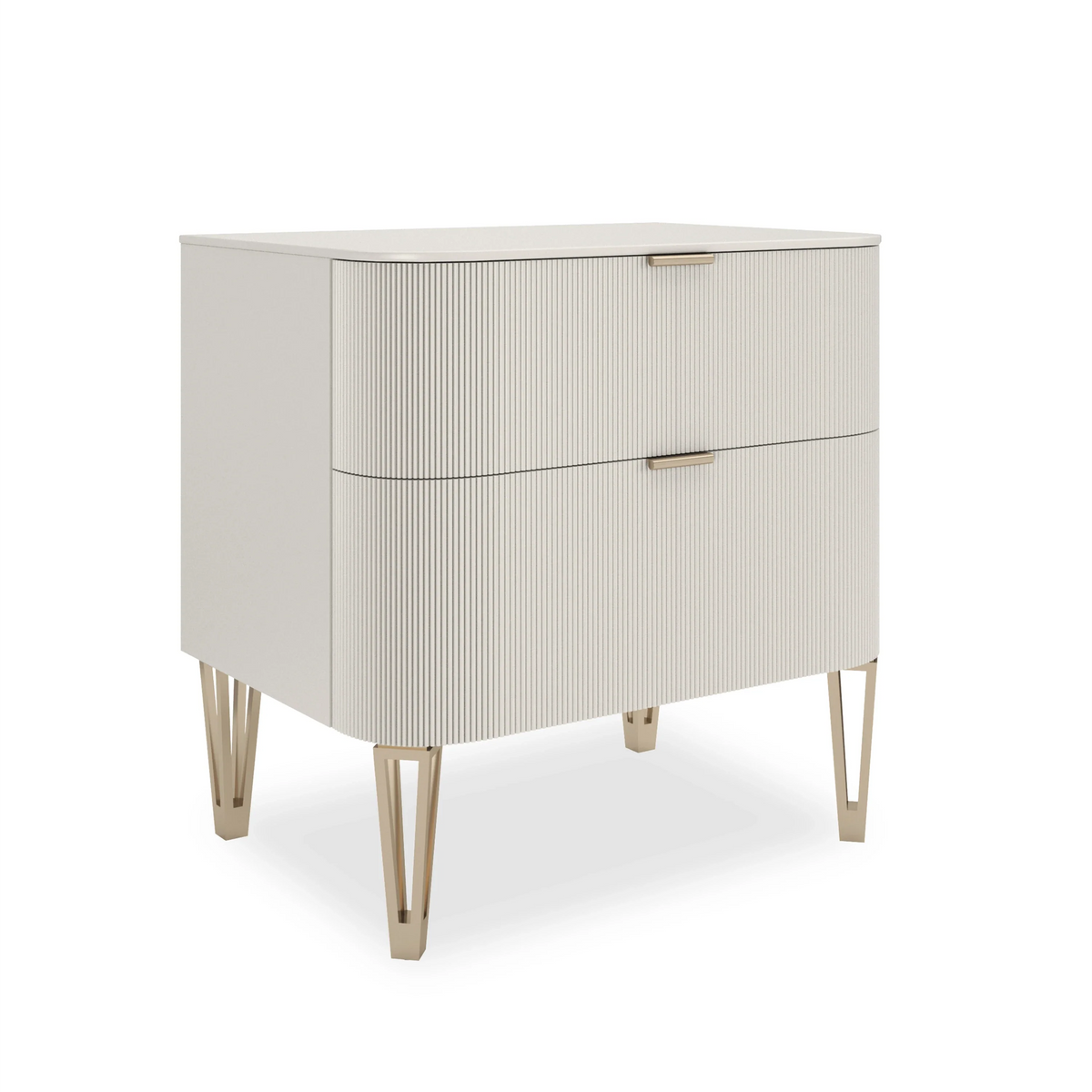 Caracole Love Closed Nightstand – angle view – Lusso Furniture Miami