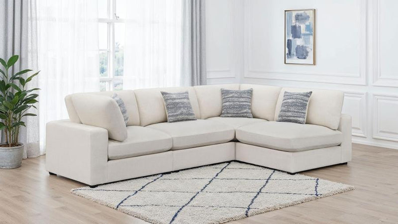 Serene 4-piece Upholstered Modular Sectional Sofa Beige-zoom-