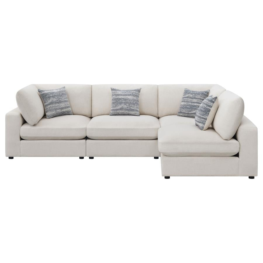 Serene 4-piece Upholstered Modular Sectional Sofa Beige-3