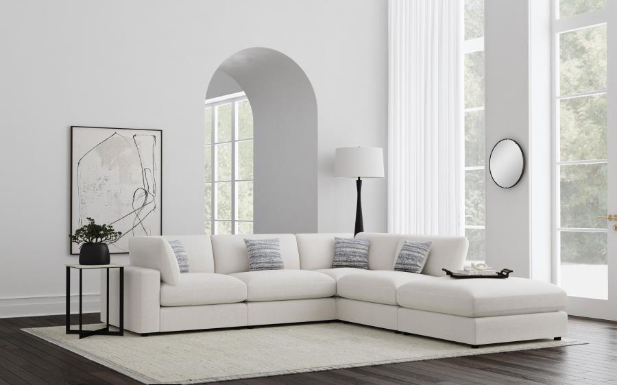 Serene 5-piece Upholstered Modular Sectional Sofa Beige-1