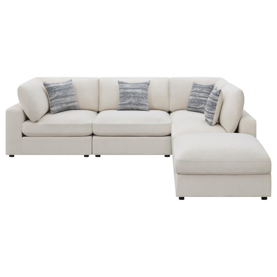 Serene 5-piece Upholstered Modular Sectional Sofa Beige-3