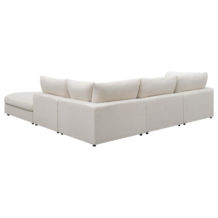 Serene 5-piece Upholstered Modular Sectional Sofa Beige-4