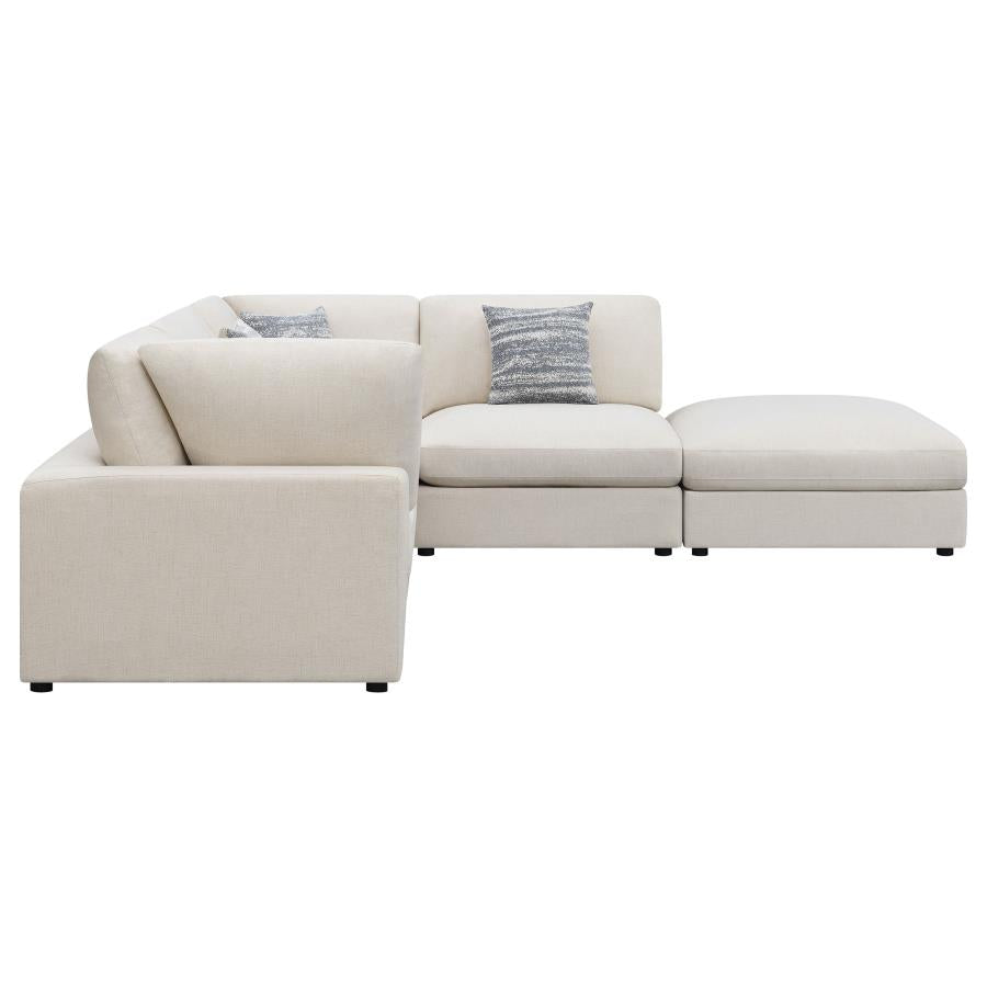 Serene 5-piece Upholstered Modular Sectional Sofa Beige-5