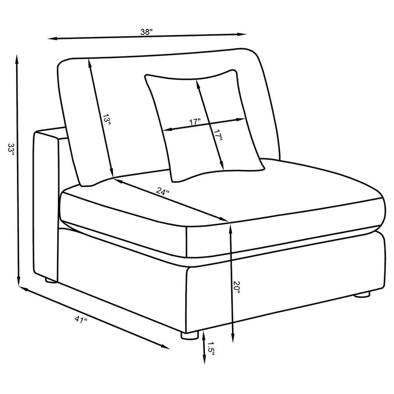 Serene 5-piece Upholstered Modular Sectional Sofa Beige-zoom-