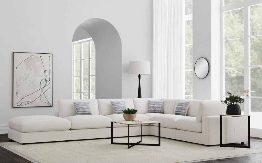 Serene 6-piece Upholstered Modular Sectional Sofa Beige-1