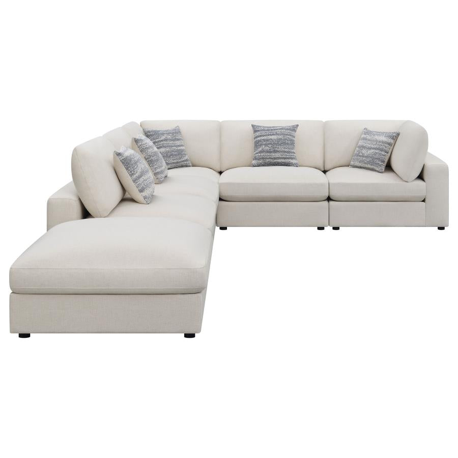 Serene 6-piece Upholstered Modular Sectional Sofa Beige-5