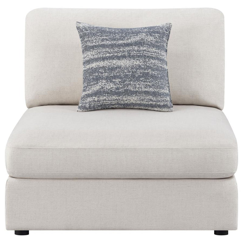 Serene Upholstered Armless Chair Beige-zoom-
