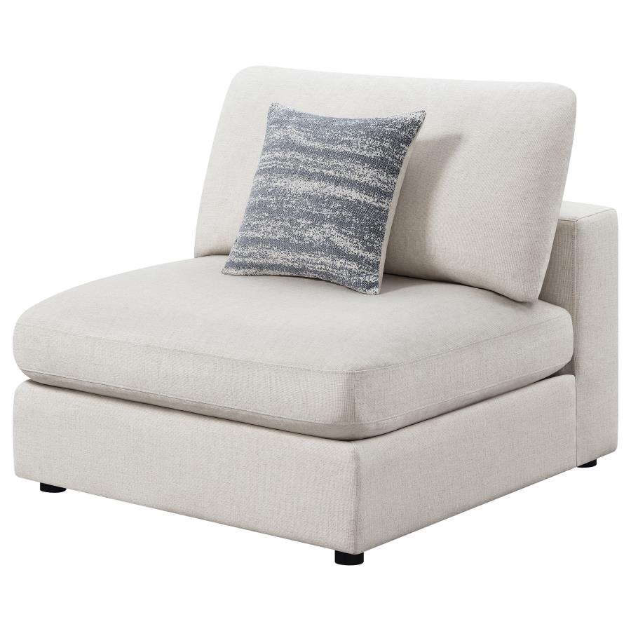 Serene Upholstered Armless Chair Beige-4