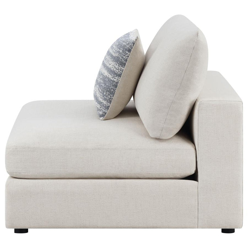 Serene Upholstered Armless Chair Beige-zoom-
