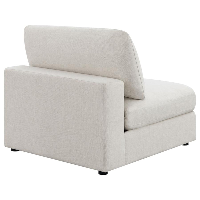 Serene Upholstered Armless Chair Beige-zoom-