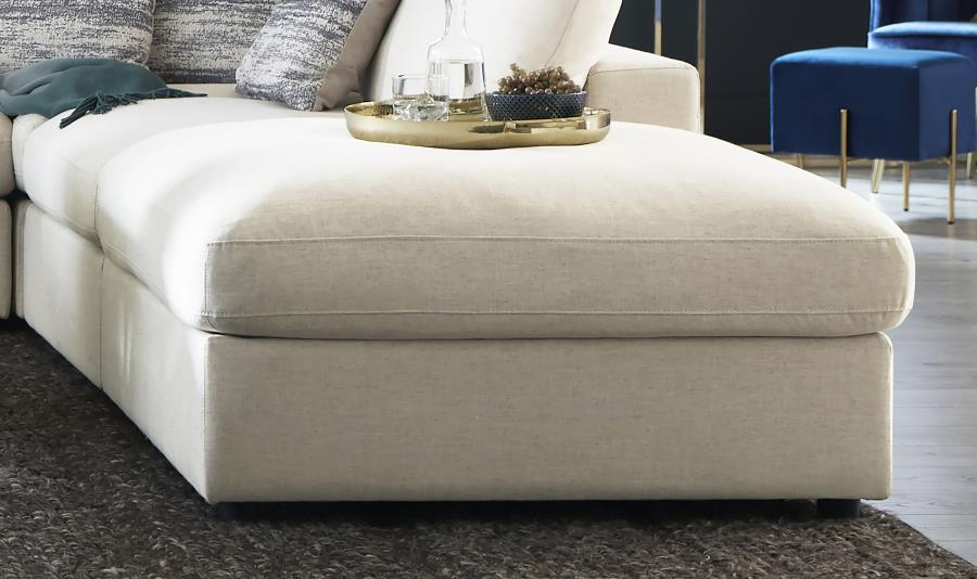 Serene Square Upholstered Ottoman Beige-2