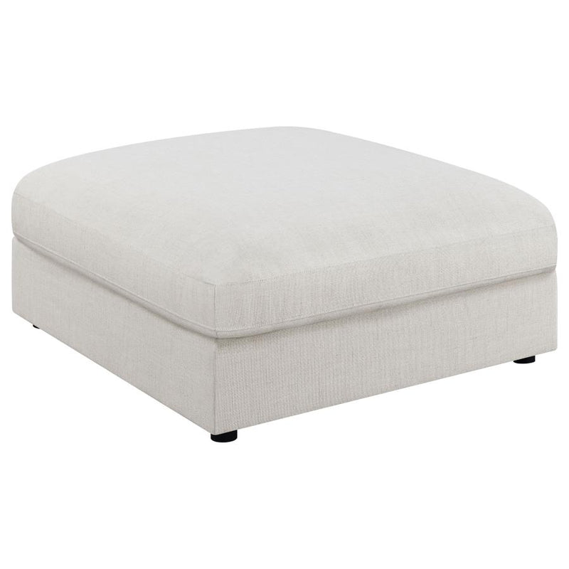 Serene Square Upholstered Ottoman Beige-zoom-