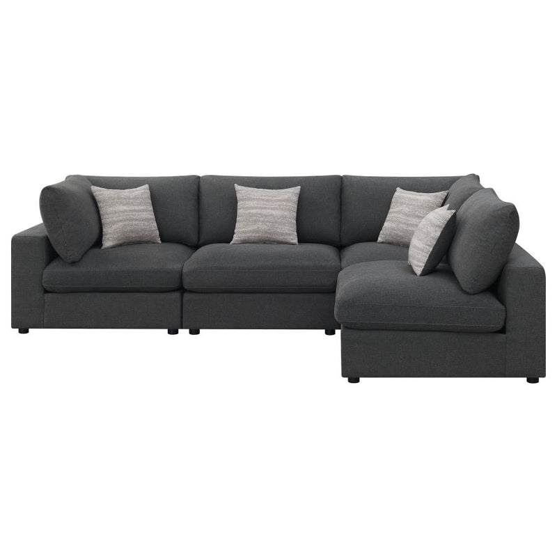 Serene 4-piece Upholstered Modular Sectional Sofa Charcoal-zoom-