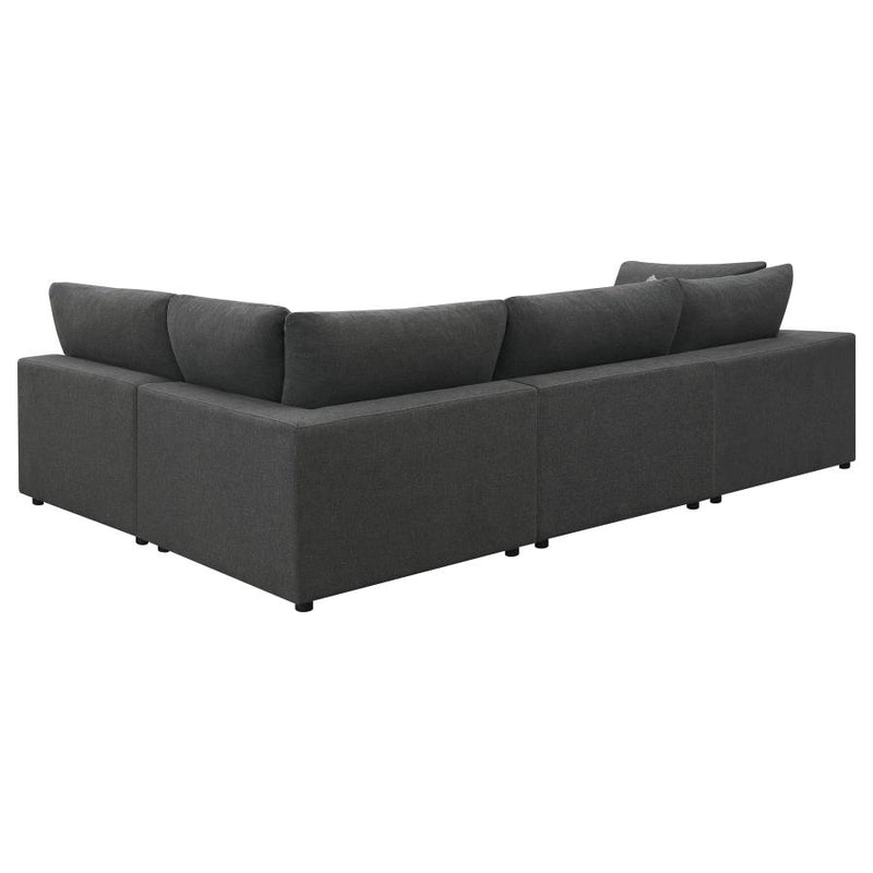 Serene 4-piece Upholstered Modular Sectional Sofa Charcoal-zoom-