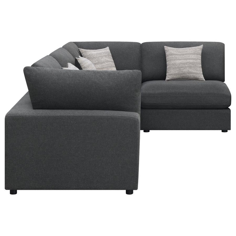 Serene 4-piece Upholstered Modular Sectional Sofa Charcoal-zoom-
