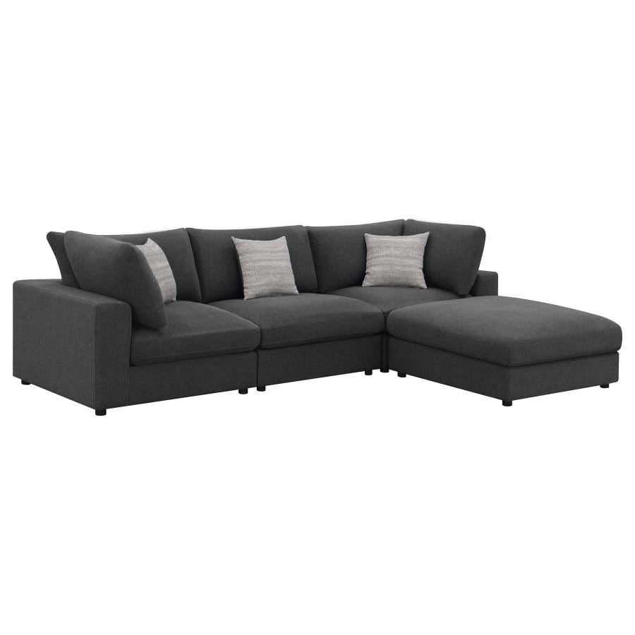 Serene 4-piece Upholstered Modular Sectional Sofa Charcoal-1