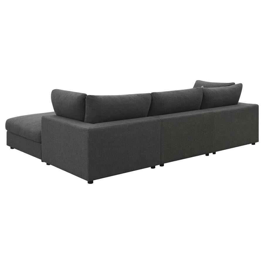 Serene 4-piece Upholstered Modular Sectional Sofa Charcoal-4