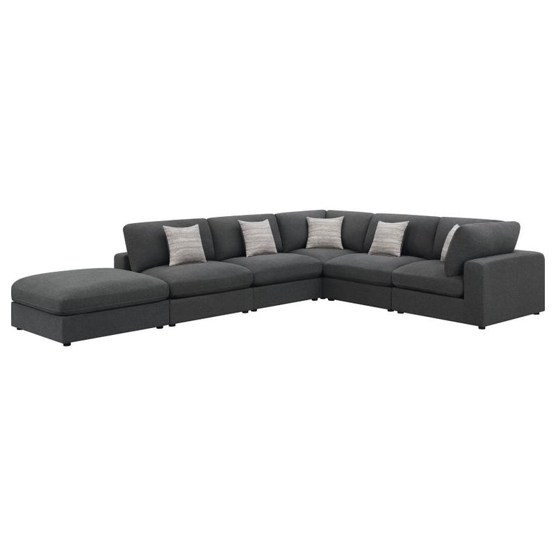 Serene 6-piece Upholstered Modular Sectional Sofa Charcoal-zoom-