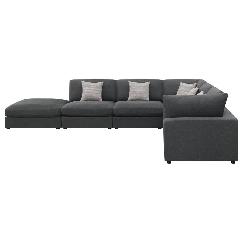 Serene 6-piece Upholstered Modular Sectional Sofa Charcoal-zoom-