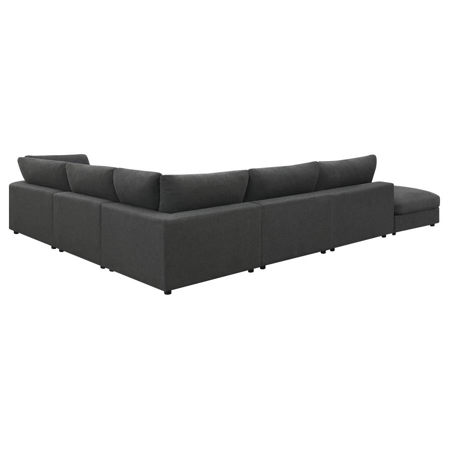 Serene 6-piece Upholstered Modular Sectional Sofa Charcoal-4