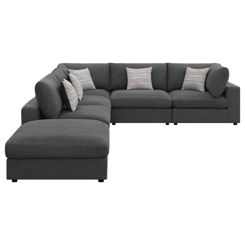 Serene 6-piece Upholstered Modular Sectional Sofa Charcoal-zoom-