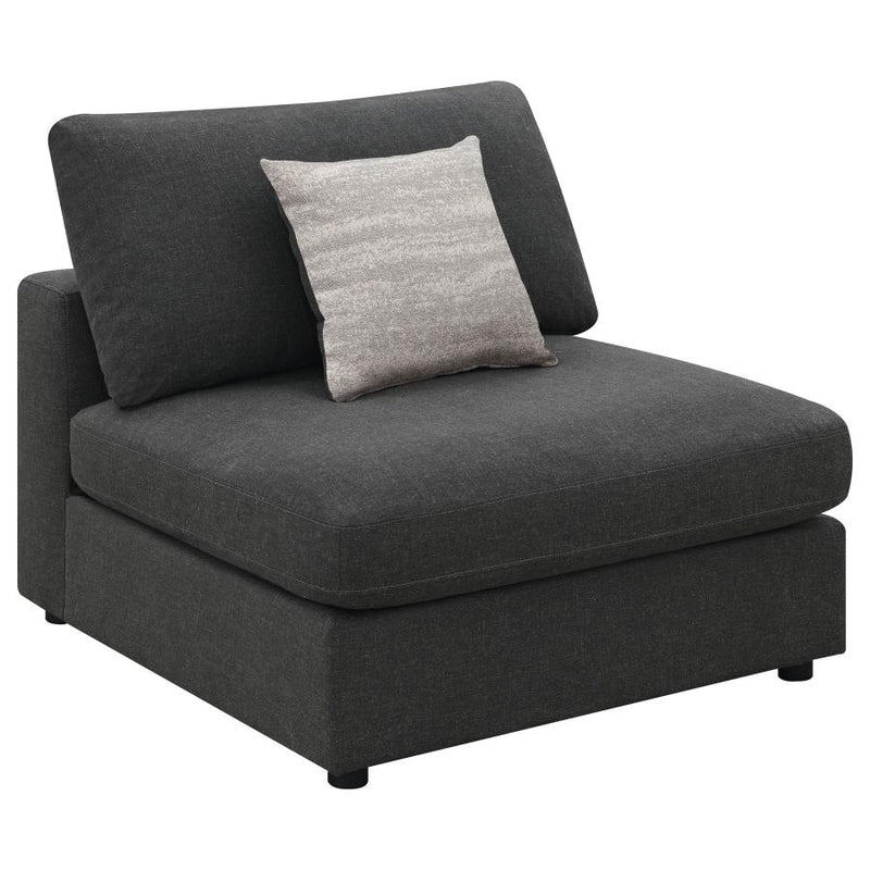 Serene Upholstered Armless Chair Charcoal-zoom-