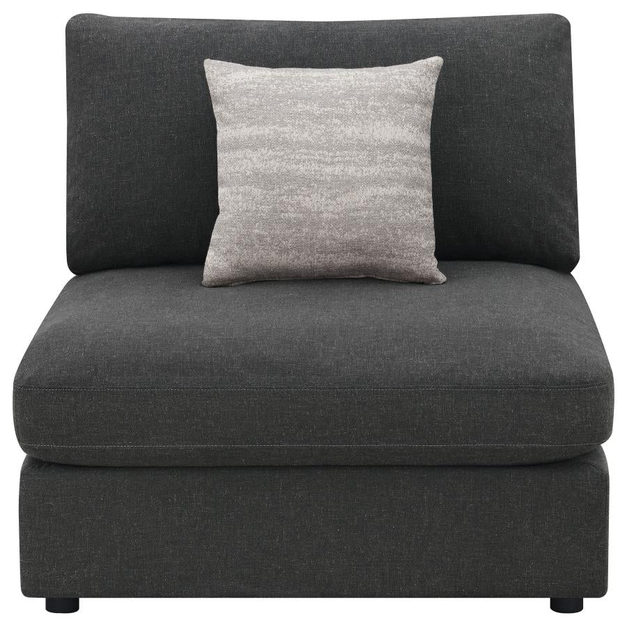 Serene Upholstered Armless Chair Charcoal-3
