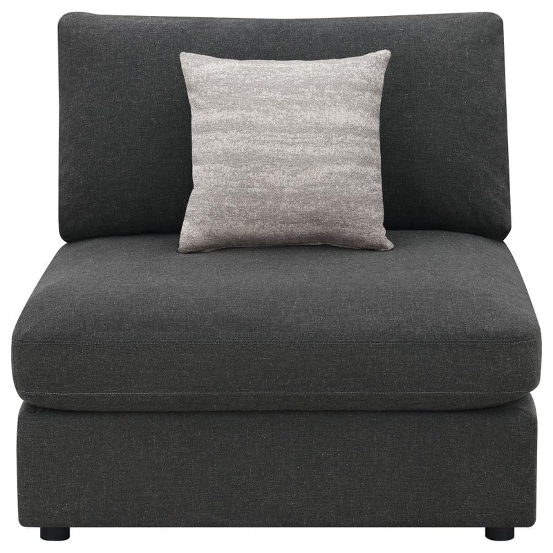 Serene Upholstered Armless Chair Charcoal-zoom-