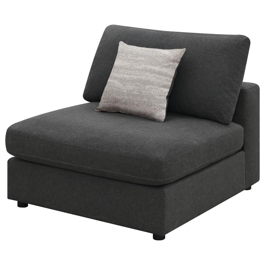Serene Upholstered Armless Chair Charcoal-zoom-4