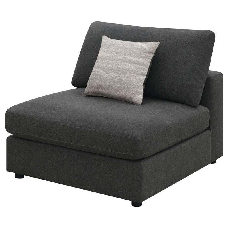 Serene Upholstered Armless Chair Charcoal-zoom-