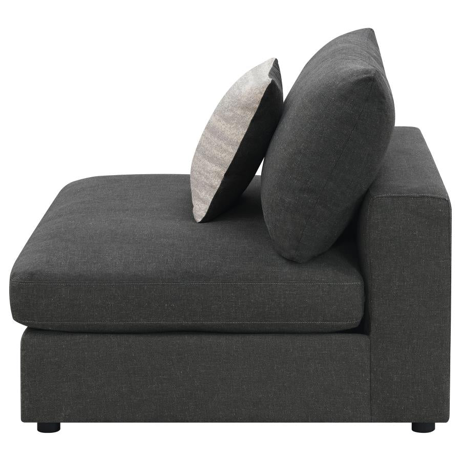 Serene Upholstered Armless Chair Charcoal-zoom-5
