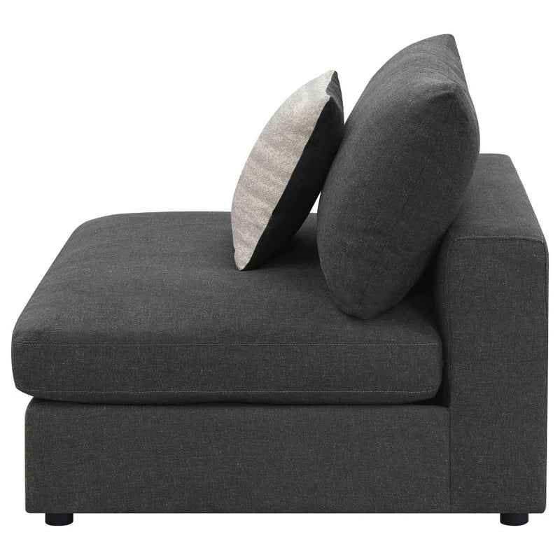 Serene Upholstered Armless Chair Charcoal-zoom-