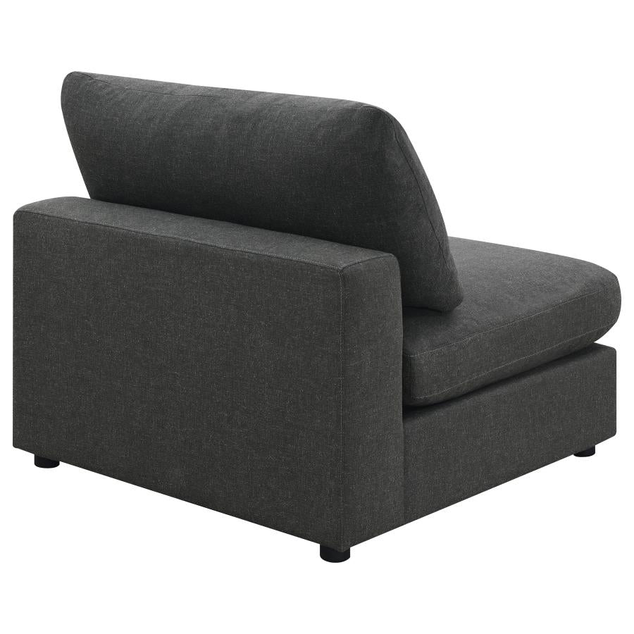 Serene Upholstered Armless Chair Charcoal-7